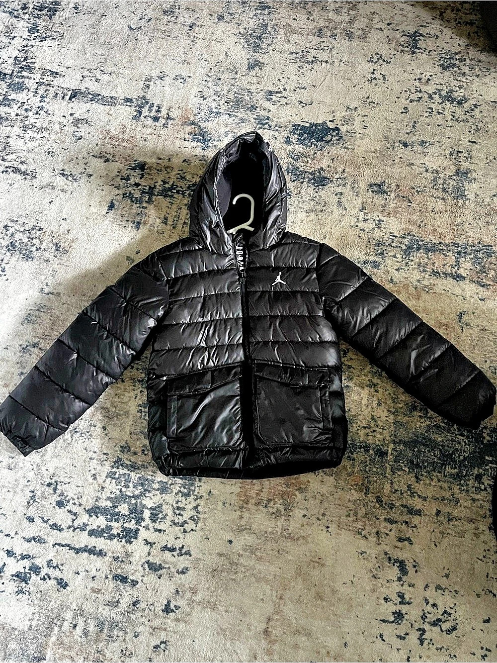 Jordan Black Puffer Coat Jacket Boys Large Like New
